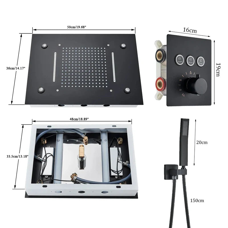 Afralia™ Smart LED Thermostatic Shower Faucet Set with Remote Control