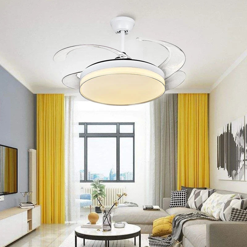 Afralia™ LED Ceiling Fans with Remote Control for Indoor Lighting