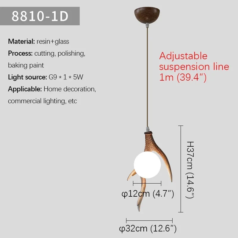 Afralia™ Nordic Antlers Chandelier for Restaurant Bar Cafe Homestay Wooden House Decor
