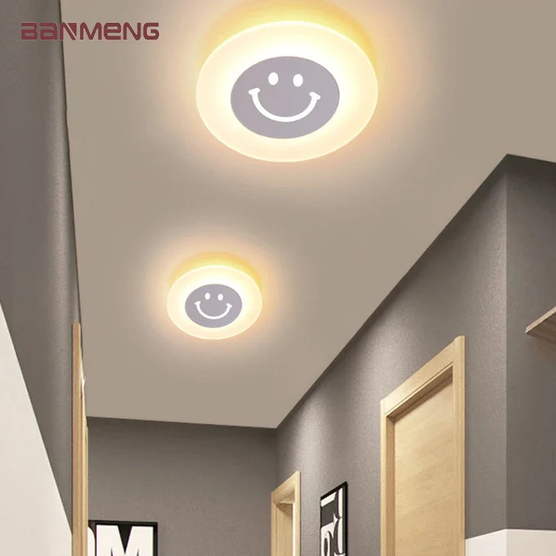 Afralia™ Smiley LED Wall Lamp for Bedroom Living Room Hotel Acrylic Sconces