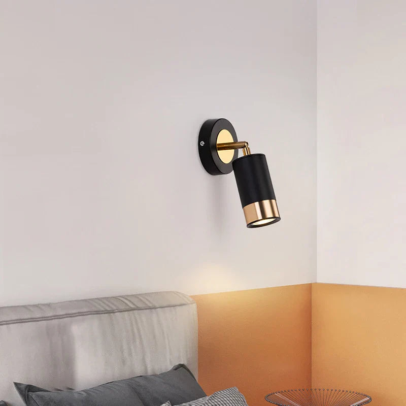 Afralia™ Modern Gold Rotatable COB LED Wall Sconce Spotlight for Home & Restaurant