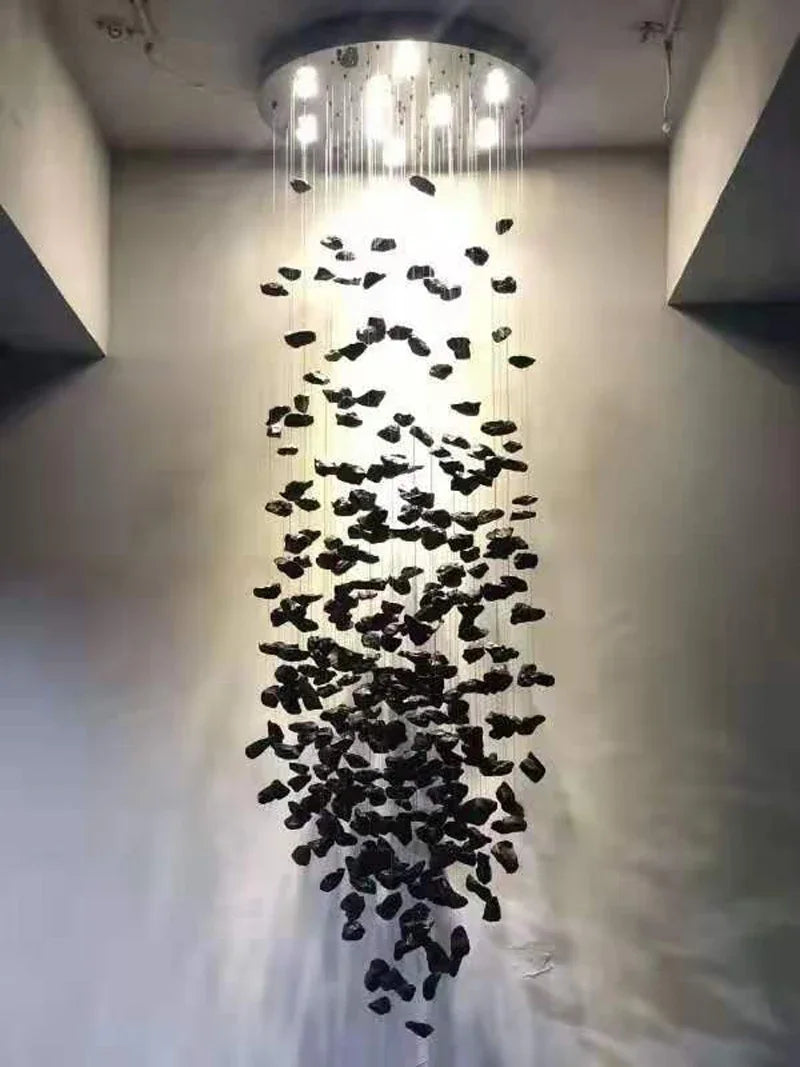 Afralia™ Luxe Crystal Chandelier: Modern Staircase & Lobby LED Lighting with Long Hallway Design