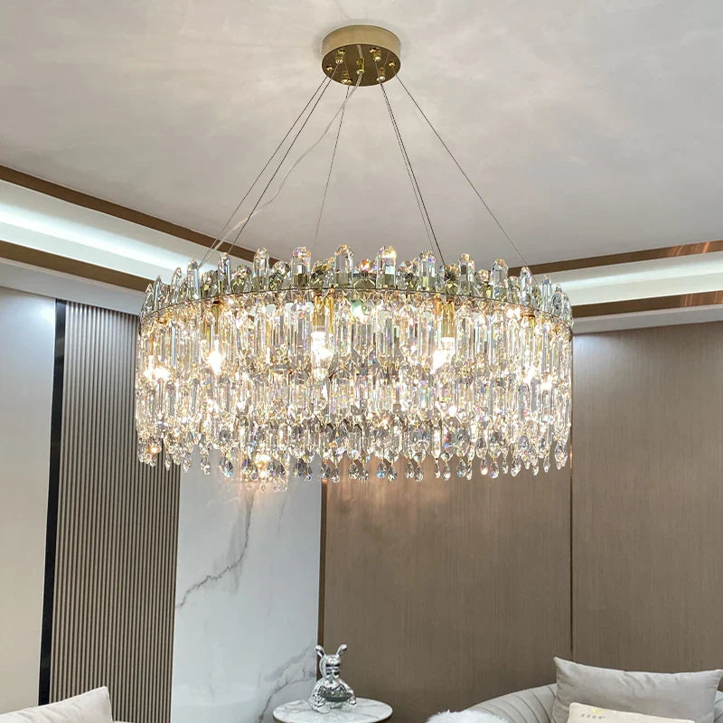 Afralia™ Crystal Pendant Chandelier: Luxury LED Decor for Living Room & Kitchen