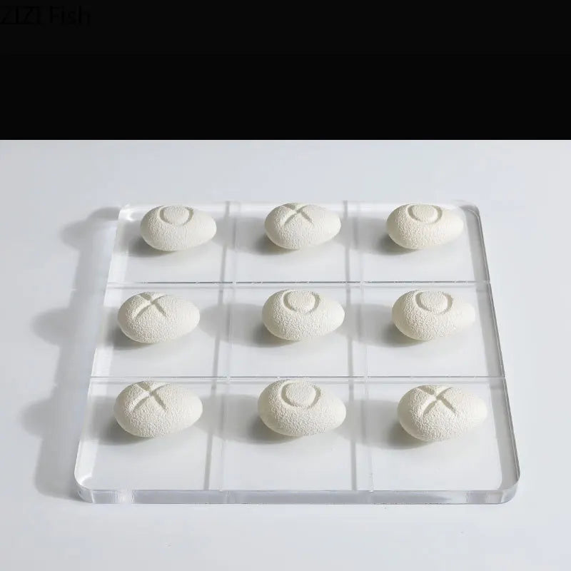 Afralia™ Acrylic Tic-Tac-Toe Chessboard Set with Resin Pieces