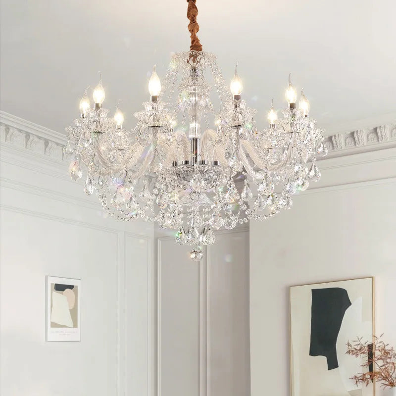 Afralia™ White Glass Chandelier with LED Lights for Living Room and Bedroom