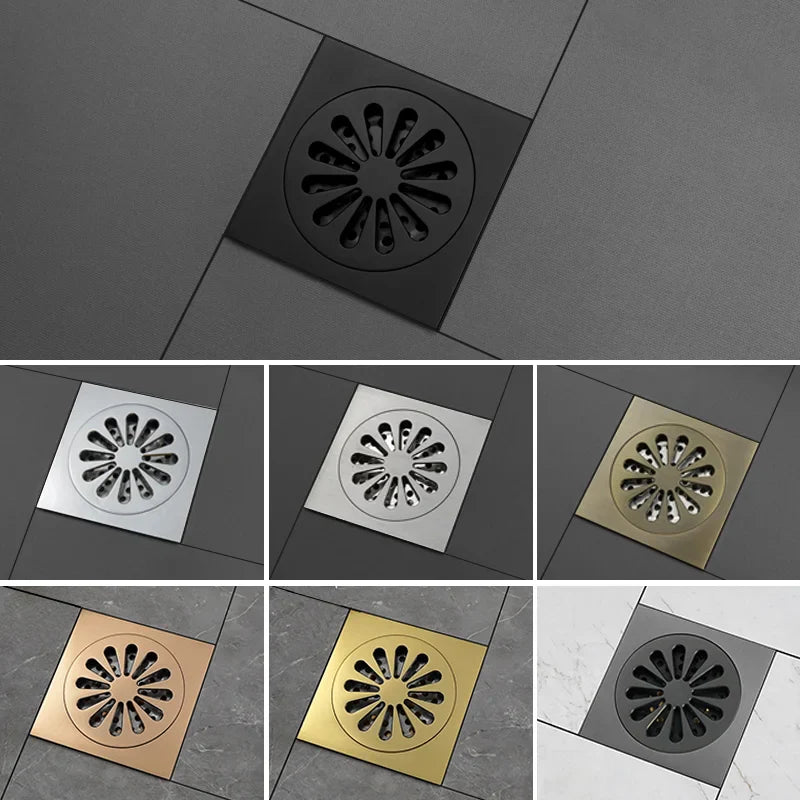 Afralia™ Brass Square Shower Floor Drain for Kitchen and Bathroom, Insect-proof and Odor-proof