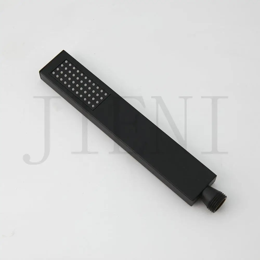 Afralia™ Matte Black Shower Faucet Set with Wall Mount Handle and Square Handshower