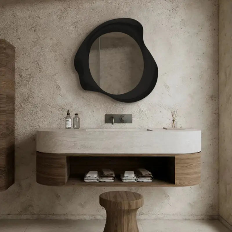 Afralia™ Minimalist Luminous Makeup Mirror for Bedroom & Bathroom - Wall Mounted Circular Vanity Mirror