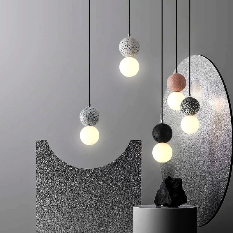 Nordic Glass LED Pendant Lights for Living Room by Afralia™