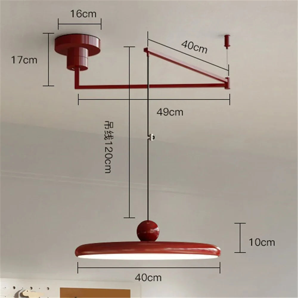 Afralia™ Cream Iron Art Chandelier LED Pendant Light for Bedroom Living Room