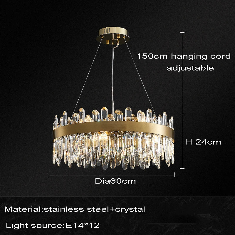 Afralia™ Crystal Chandelier LED Dining Room Light Gold Lustres