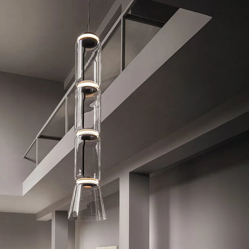 Afralia™ Modern Glass Pendant Lamp Noctambule for Villa Living Room Staircase Bar Loft