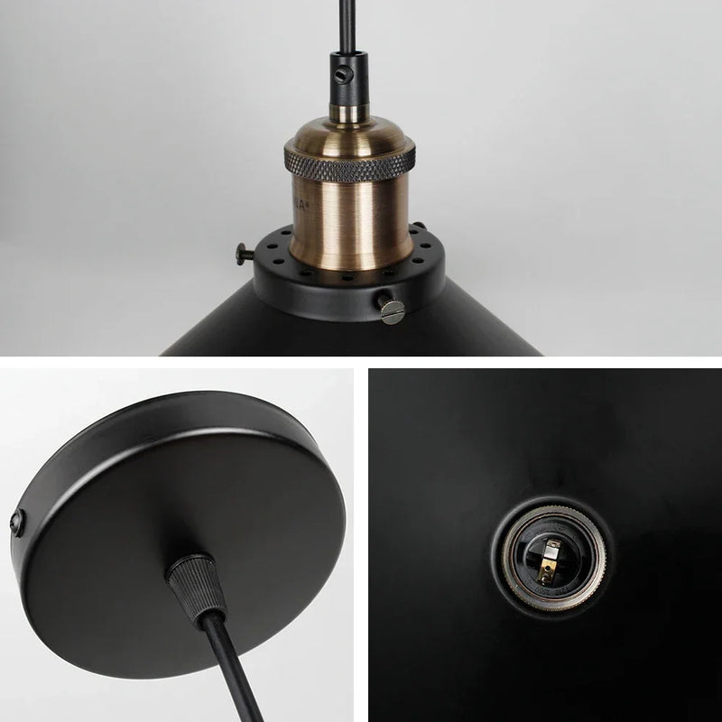 Afralia™ Retro Industrial Black Pendant Light for Kitchen & Restaurant