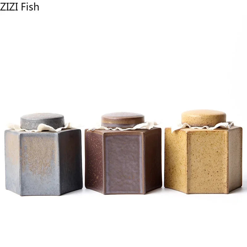 Afralia™ Ceramic Tea Canister Storage Jar Set