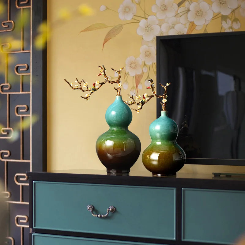 Enamel Color Gourd Ceramic Decoration for Home & Office by Afralia™