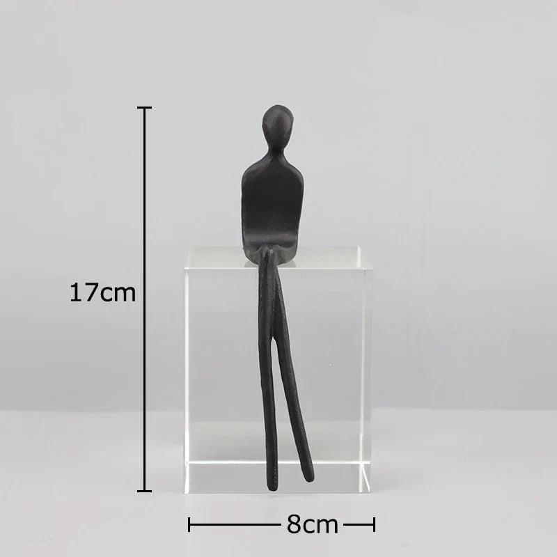 Afralia™ Abstract Character Sculpture with Crystal Base for Modern Room Decor