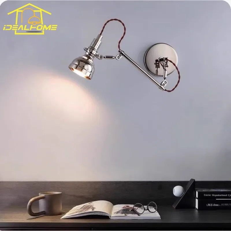 Afralia™ Swing Arm LED Wall Lamp Bauhaus Style Retro Decor Bedroom Study Cafe