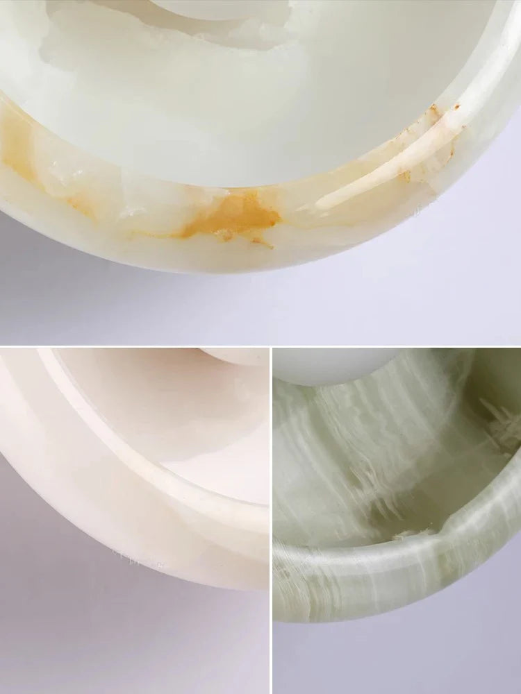 Afralia™ Round Jade Wall Lamps: Luxury Modern Home Decoration & Background Light Fixture