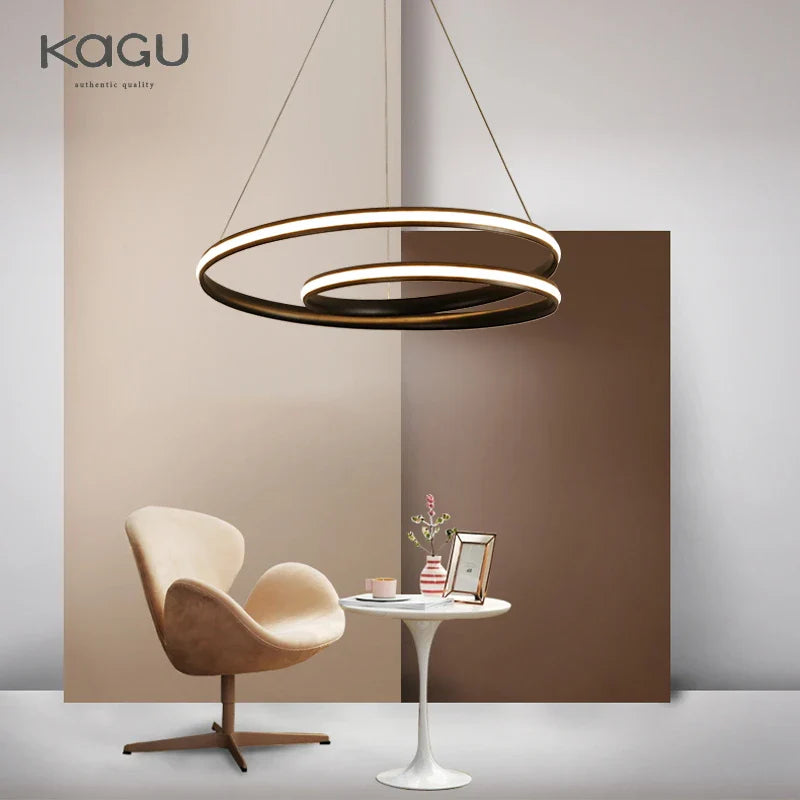 Afralia™ Modern LED Aluminum Pendant Light for Dining Living Kitchen, Black White Color