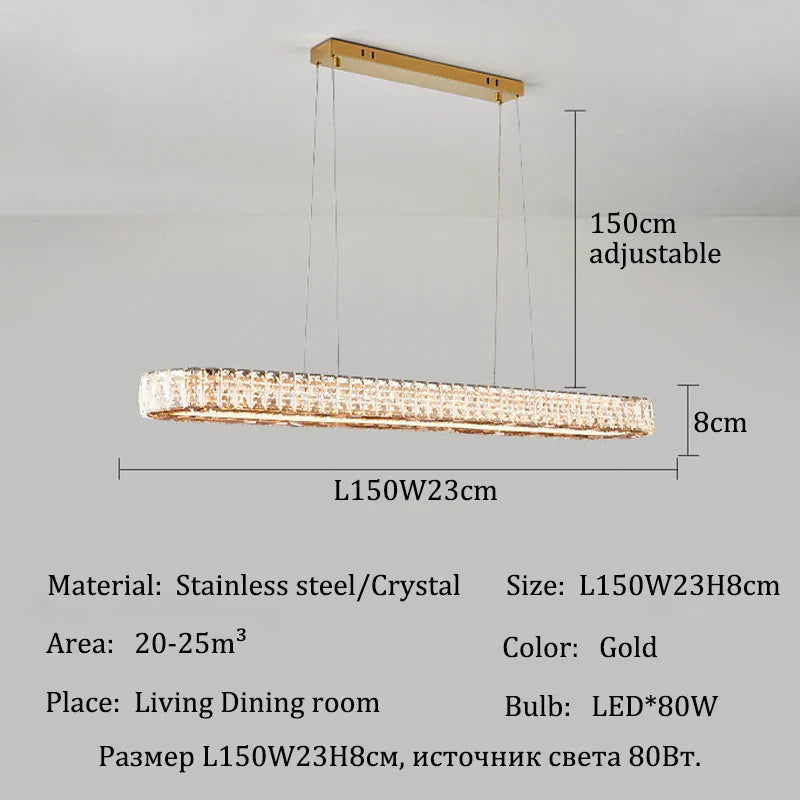 Afralia™ Gold LED Crystal Chandelier for Home Living Dining Room Lighting