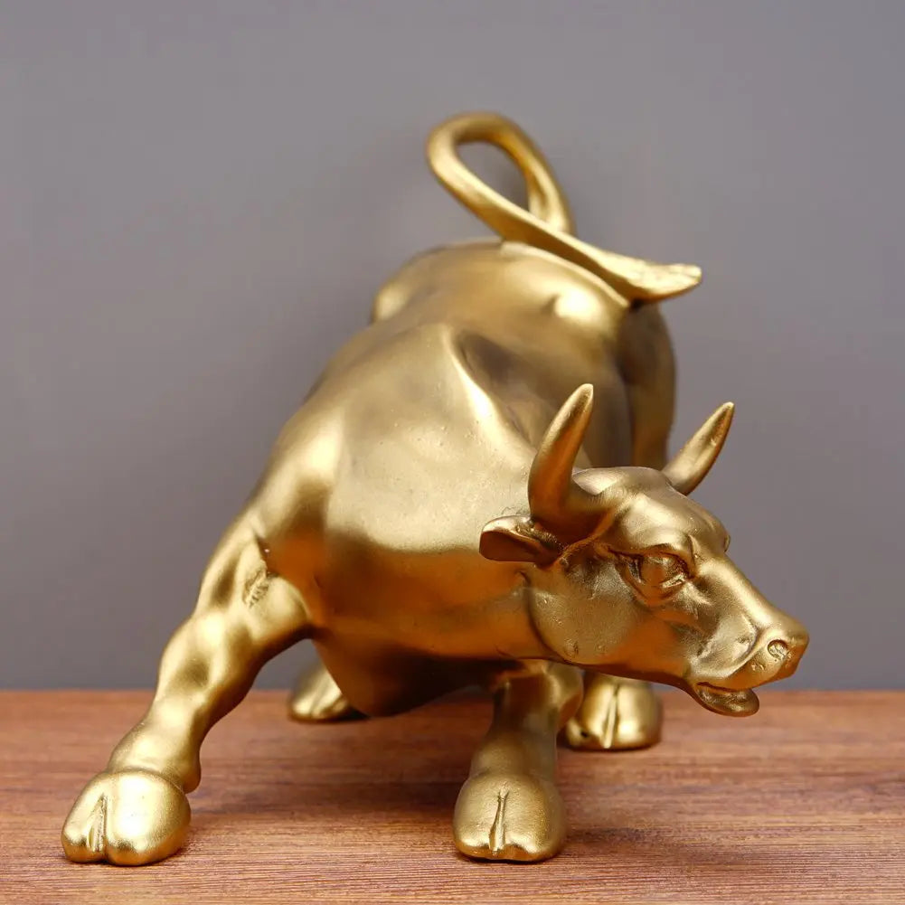 Afralia™ Wall Street Bull Sculpture | Modern Office Desk Decor and Home Accessories