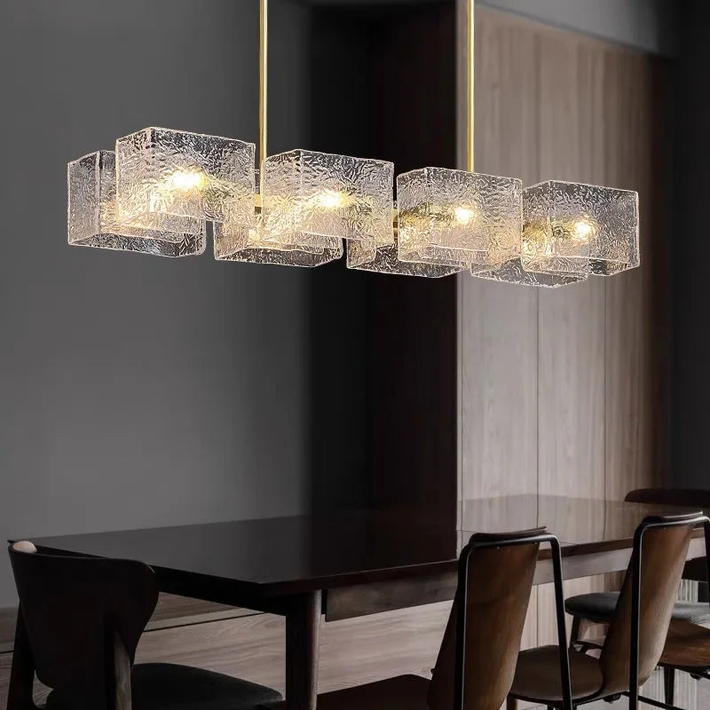 Afralia™ LED Ripples Glass Chandelier: Modern Luxury for Living Room, Bedroom, Kitchen, Bar