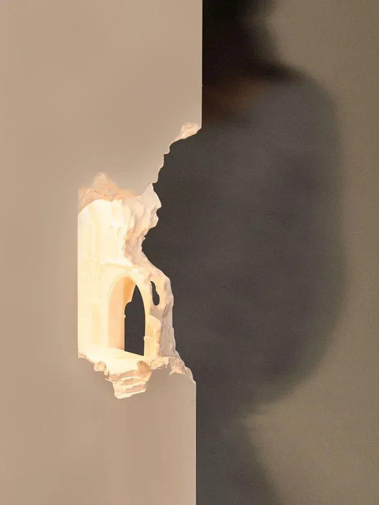 Afralia™ Embedded Night Light Gypsum Corner Wall Sconces for Corridor Stair Background