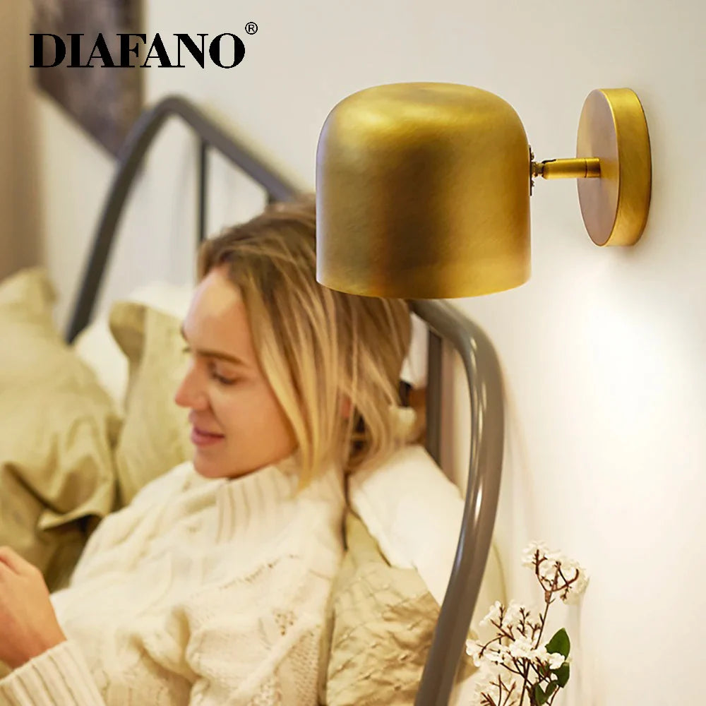 Afralia™ Gold Iron Vintage Wall Lamp, Modern American Style, LED Mirror Light E27