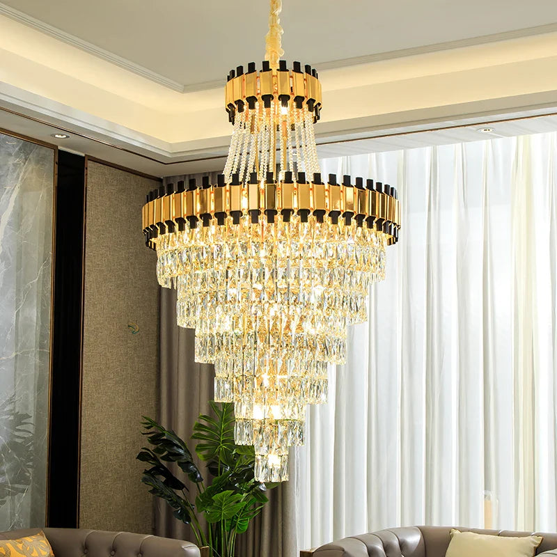 Afralia™ Crystal Chandelier for Duplex Villa Hotel Club Banquet Hall Engineering Lighting