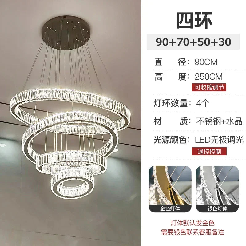 Afralia™ Crystal LED Chandelier for Modern European Style Living Room Lighting