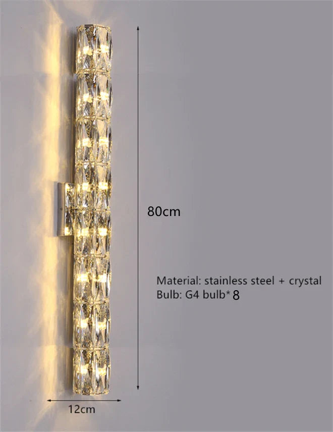 Afralia™ Modern Crystal Wall Sconce for Bedside Aisle TV Background Lighting