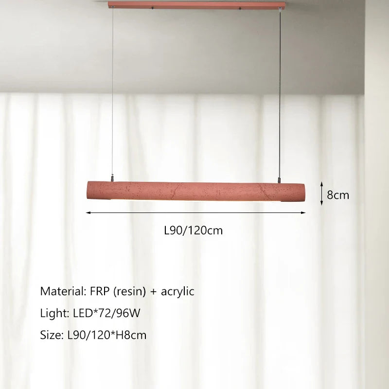 Afralia™ Wabi Sabi Led Strip Pendant Lights - Nordic Minimalist Dining Room Chandelier