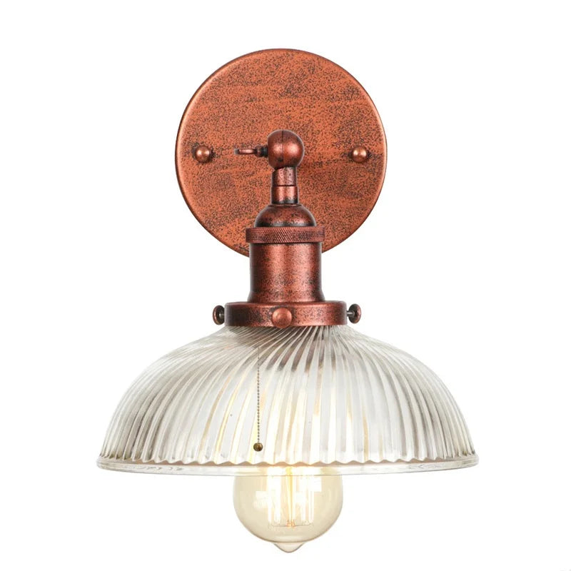 Afralia™ Vintage LED Wall Light with Pull Chain Switch for Bathroom Mirrors & Dining Room