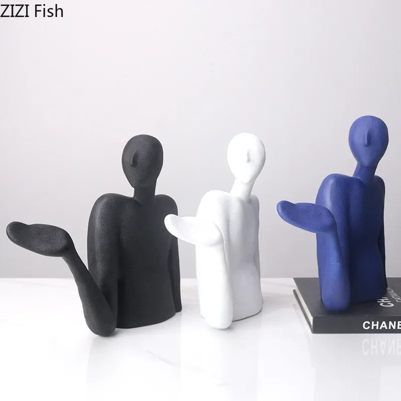 Afralia™ Abstract Character Resin Sculpture Desk Decoration for Modern Aesthetics