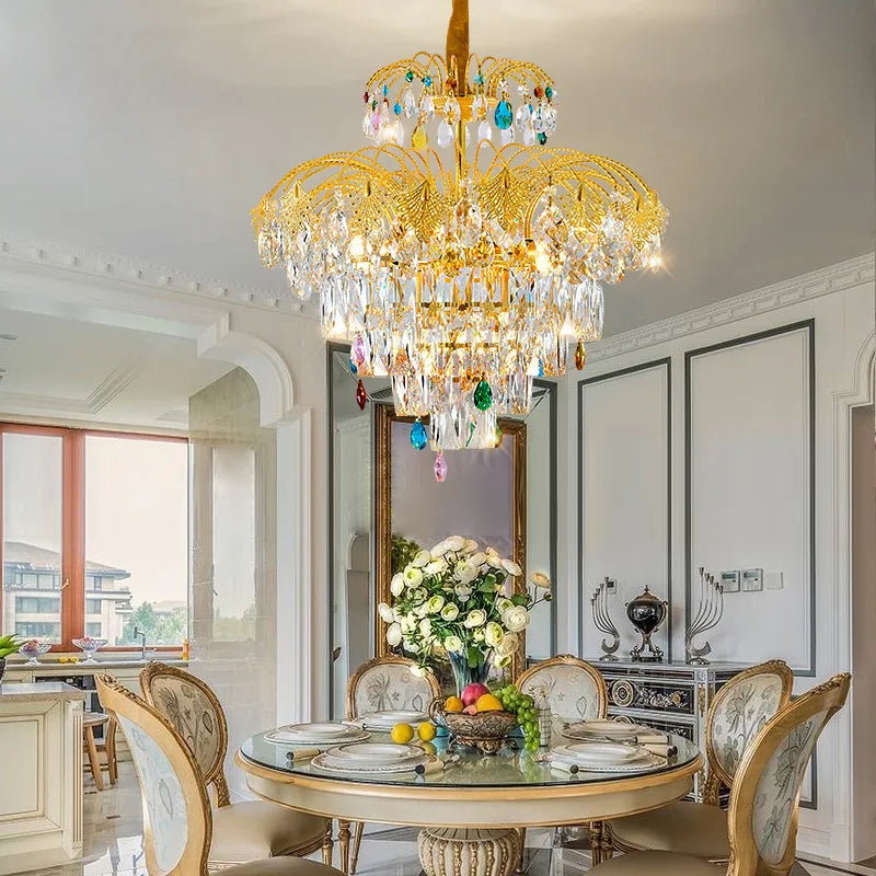 Afralia™ Luxury Crystal Chandelier for Dining Room, Study, and Bedroom