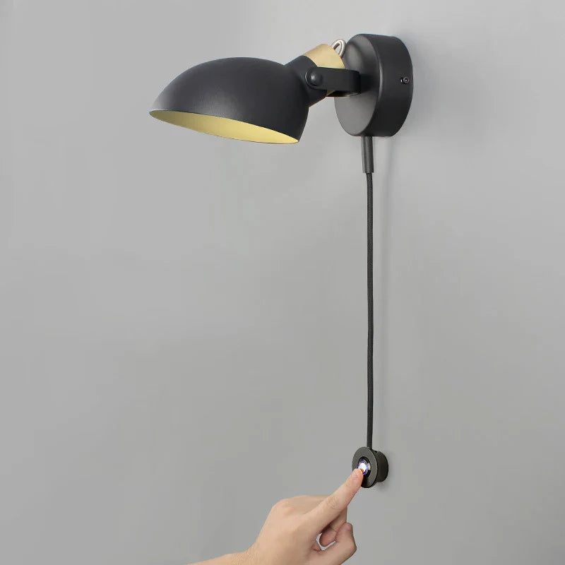 Afralia™ Nordic Iron Wall Lamp Modern Macaron Pull Button Light