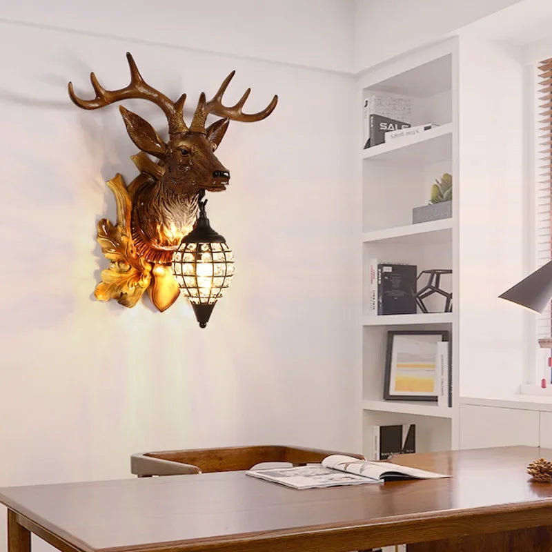 Afralia™ Nordic Deer Antler Wall Lamp for Bedroom Living Room LED Wall Sconce Home Decor