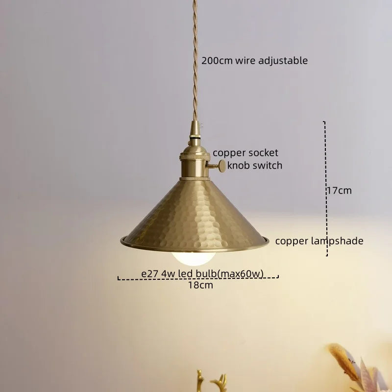 Afralia™ Copper LED Pendant Light, Modern Decor for Bedroom & Living Room