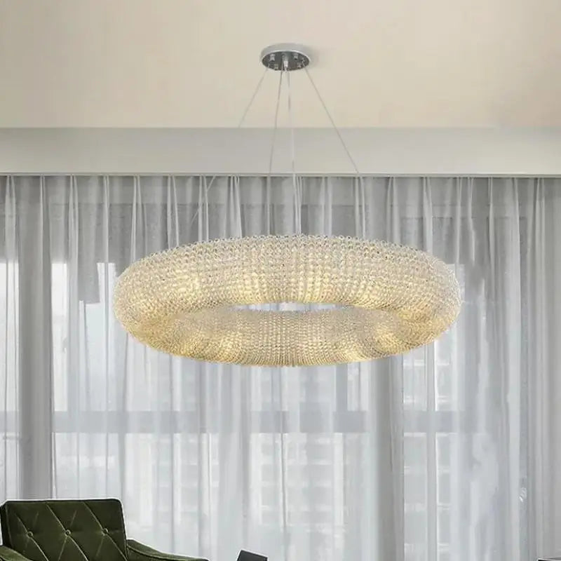 Afralia™ Crystal Luxury Pendant Light: Elegant E14 LED Fixture for Living Room Decor