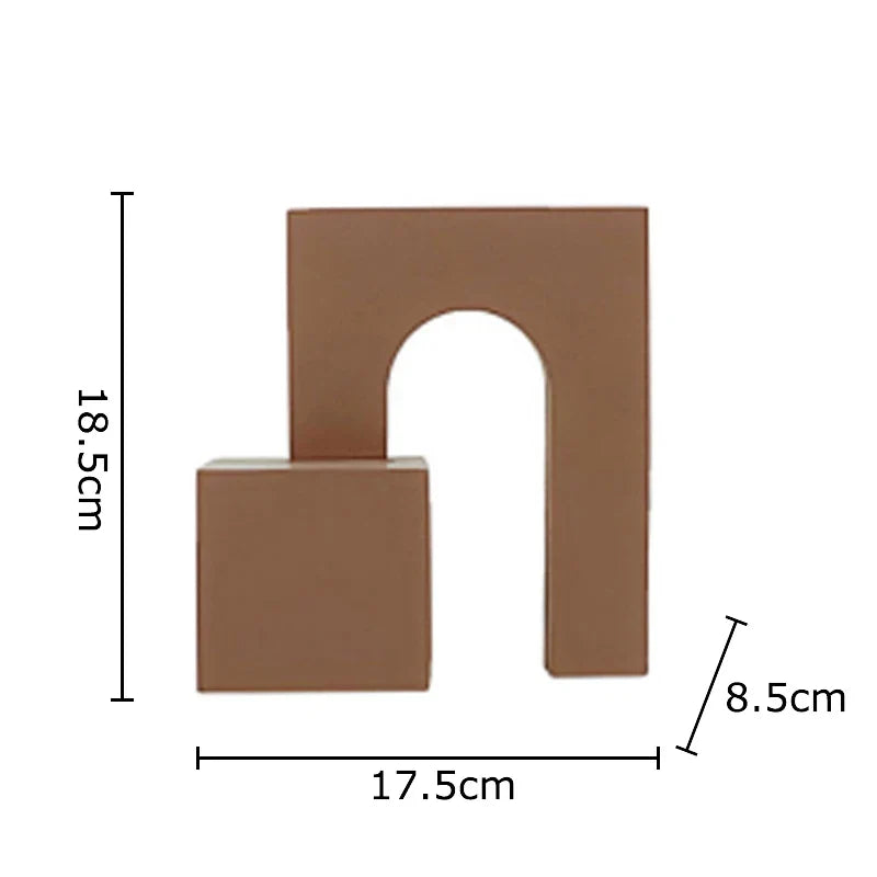 Afralia™ Geometric Metal Sculpture Desk Decoration Arch Modern Crafts Room Decor