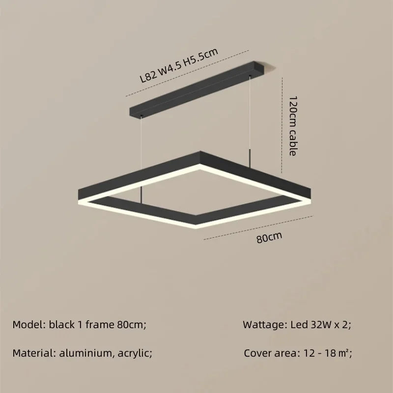 Afralia™ Modern Straight Pendant LED Light - Minimalist Painted Aluminium Chandelier