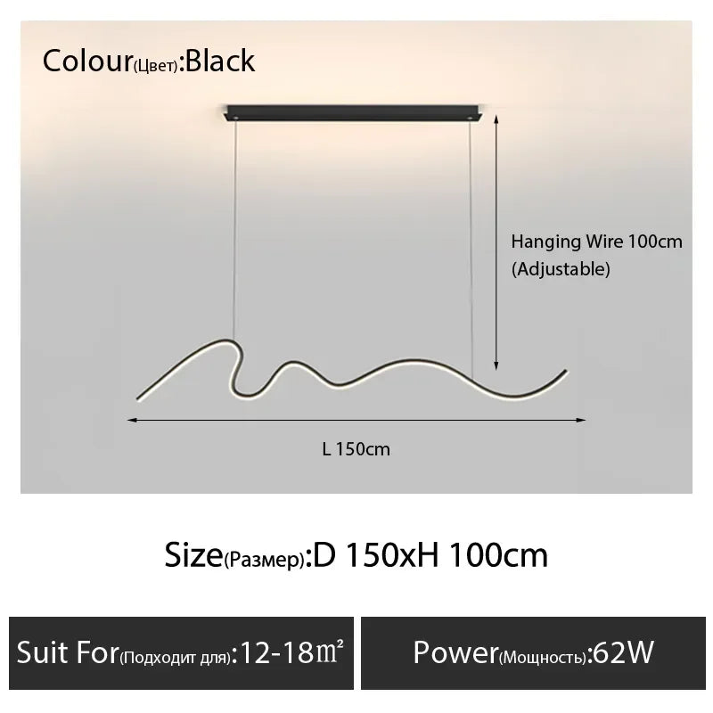 Afralia™ Modern Luxury Chandelier Light Strip for Dining Room & Bar Table