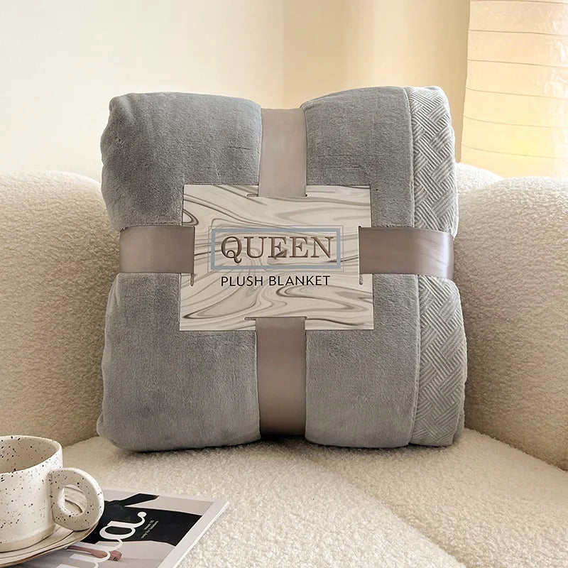 Afralia™ Luxury Soft Milk Velvet Raschel Blanket with Carved Edging