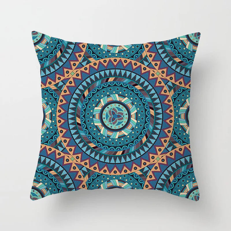 Afralia™ Geometric Square Pillowcase Ethnic Retro Sofa Pillow Cover 45x45cm Home Decor