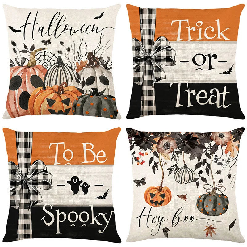 Halloween Pumpkin Witch Pillow Case Set for Home Sofa Decoration by Afralia™