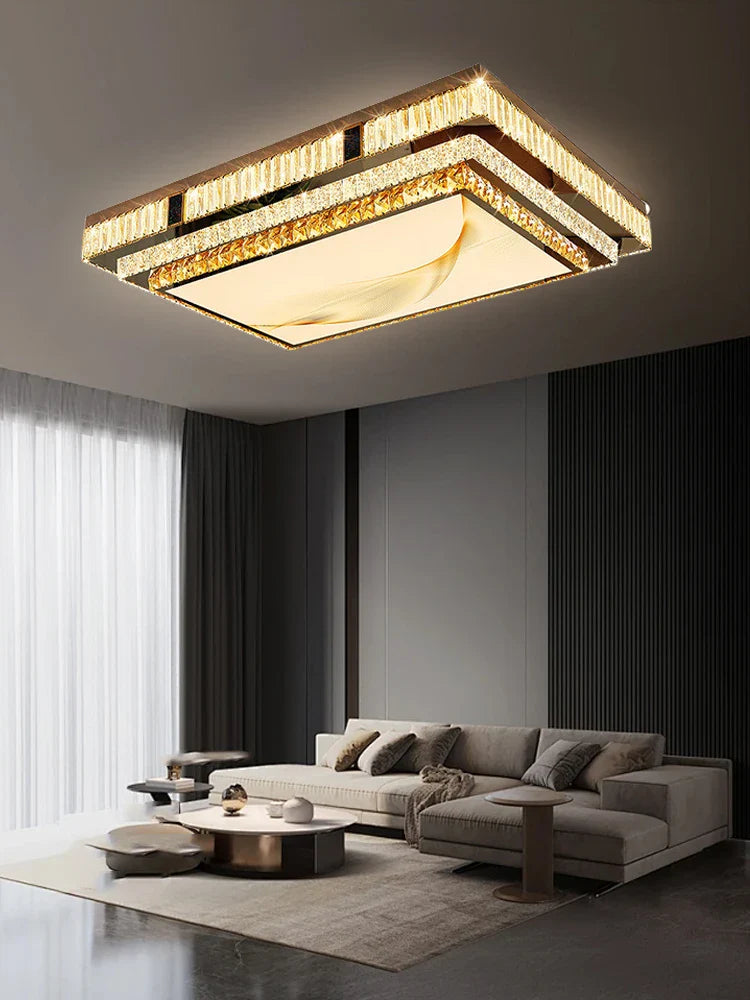 Afralia™ Crystal Luxury Gold Ceiling Lamps: Modern Room Decor & Bedroom Lighting