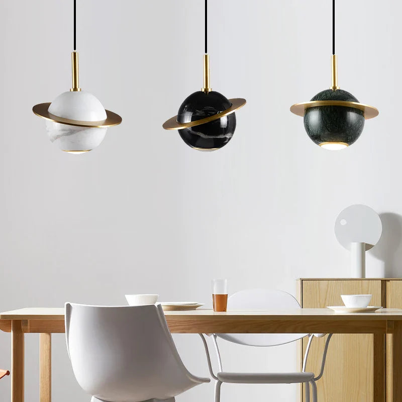 Afralia™ Nordic Golden Spherical LED Pendant Lamp for Modern Home Decor