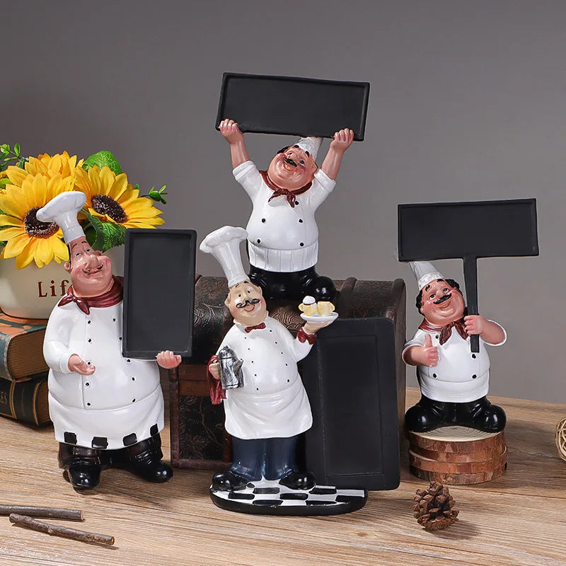 Afralia™ Chef Figure Paper Holder Sculpture for Kitchen Home Decor