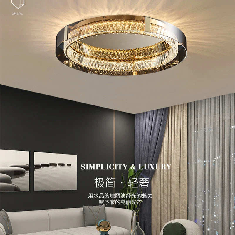 Afralia™ Nordic LED Crystal Glass Ceiling Light - Modern Living Room Dining Room Bedroom