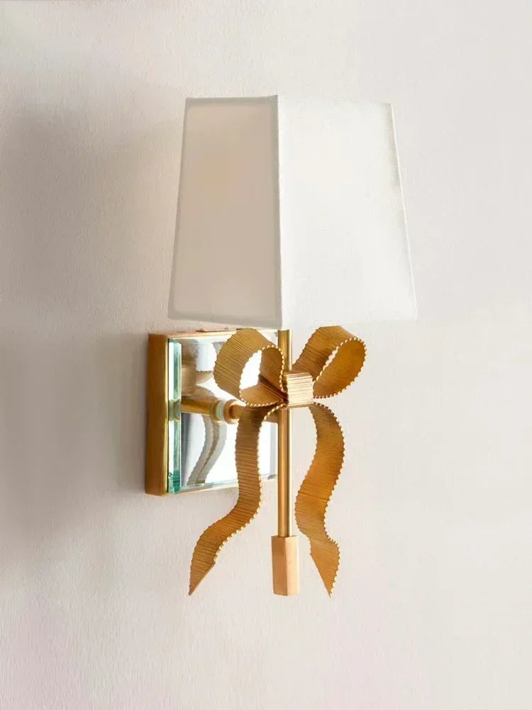 Afralia™ Retro Bow Bronze Ribbon Black/Gold LED Wall Lamp for Modern Interior Decoration